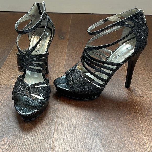 Guess Women’s Black Platform Sandals Size 8.5 - Picture 1 of 8